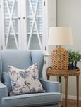 Laurel Cushion Silver/Blue