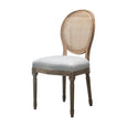 French Rattan Back Side Chair Natural Oak
