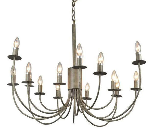 16 Arm Taupe Iron Chandelier 15 Lights