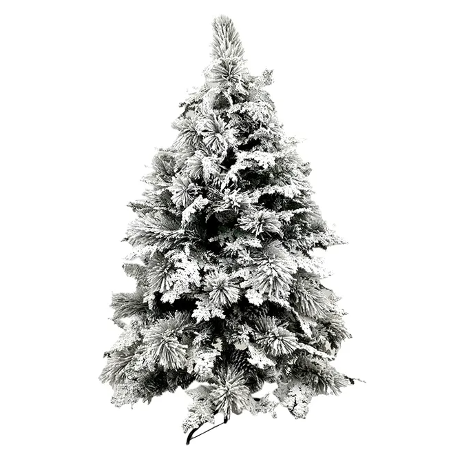 Alpine Pinecone Tree With Snow 150cm featuring 272 snowy tips and natural pinecones for a wintry Christmas look.