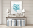 Ashford Soft Coral X in silver frame above a console