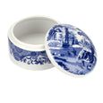Spode Blue Italian - 8.25cm Round Trinket Box
