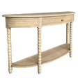 Camille Bobbin Curved Console Weathered Oak