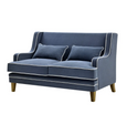 Bondi Hamptons 2 Seat Sofa Navy W/White Piping