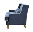 Bondi Hamptons 2 Seat Sofa Navy W/White Piping
