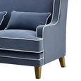 Bondi Hamptons 2 Seat Sofa Navy W/White Piping