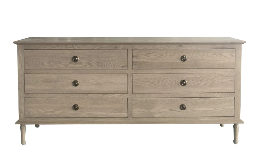 Georgia 6 Drawers Dresser Weathered Oak