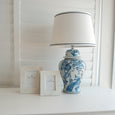 Fonte Marble Frame 4 x 6" two sizes with blue and white ceramic lamp