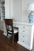 French Panel Desk White 180cm
