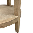 French Contemporary Round Side Table Weathered Oak