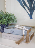 Wooden Beads Blue/White
