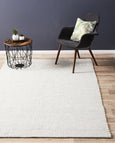 Grey/White Felted Wool Rug