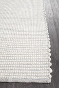 Grey/White Felted Wool Rug