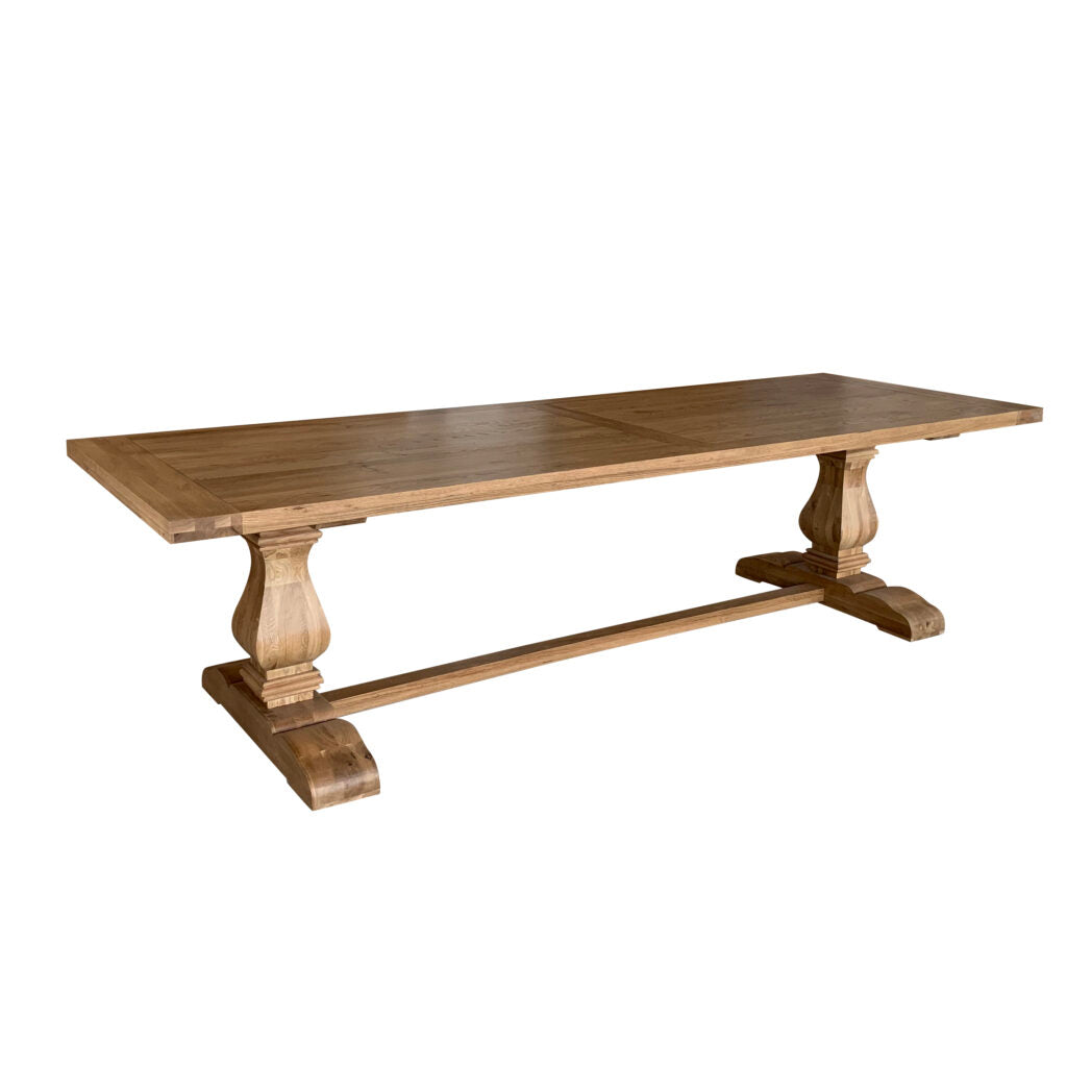 Oak Trestle Rectangular Dining Table Natural 300cm