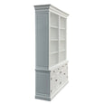 French Library Two-Bay White Bookcase