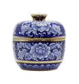 Peony Jar Blue & White with Gold Trim 15cm