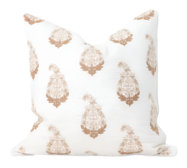 Devon Paisley Embroidery Mustard Lounge Cushion 55cm