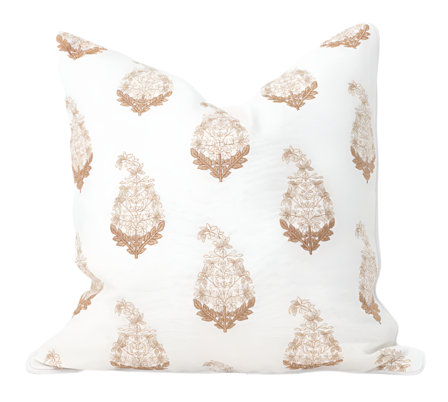 Devon Paisley Embroidery Mustard Lounge Cushion 55cm