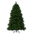 Artificial Pine Needle Christmas Tree 180cm with warm LED lights and sturdy stand.