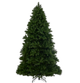 Artificial Pine Needle Christmas Tree 210cm with warm LED lights and sturdy stand.