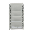 Provincial Two Doors Display Cabinet in satin white finish with glass-front doors, brass knobs, and internal shelving.