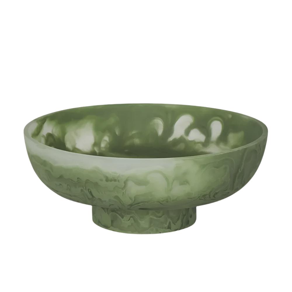 Swirl Resin Serving Bowl on Stand