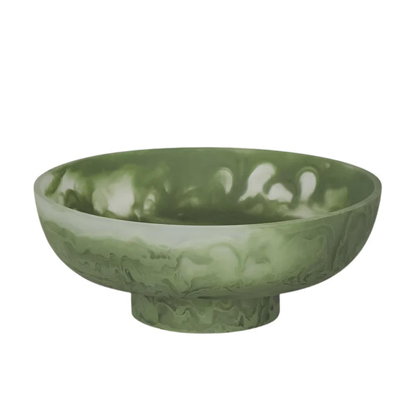 Swirl Resin Serving Bowl on Stand
