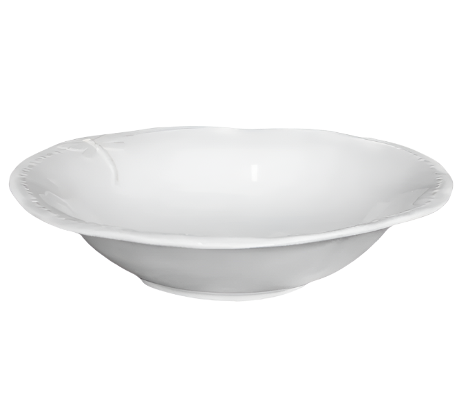 Dragonfly Stoneware White Salad Bowl Small