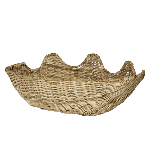 Clam Shell Rattan Large Natural