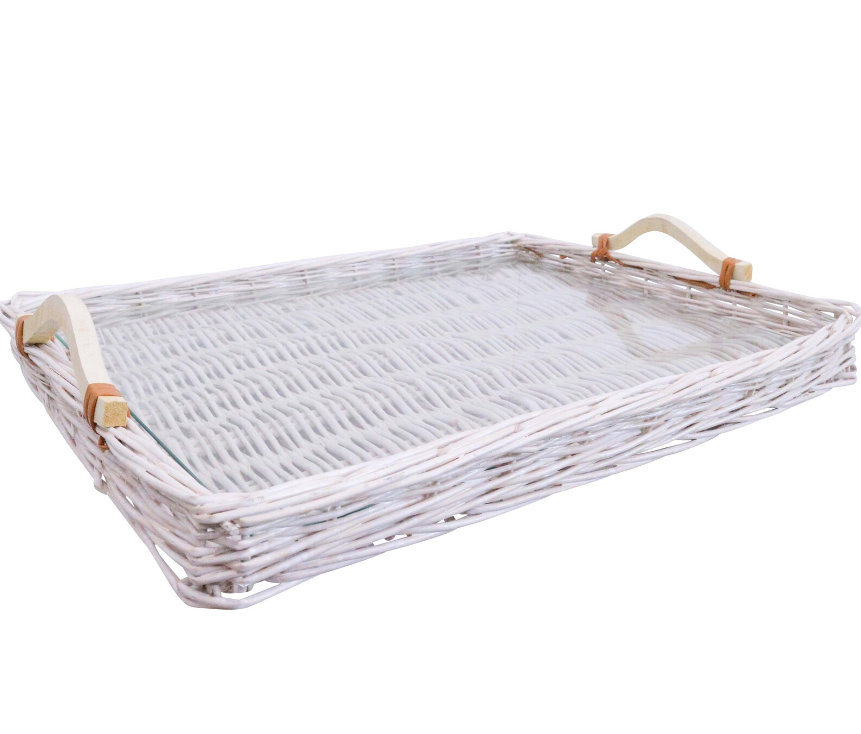Farron Wicker Tray X-Large White