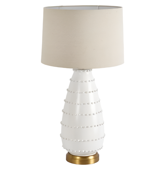 Grace White Table Lamp & Linen Shade