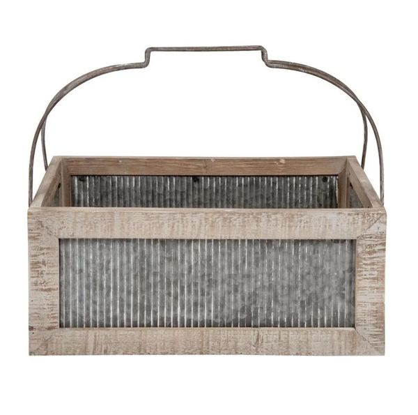Ripple Tin Basket with Handle