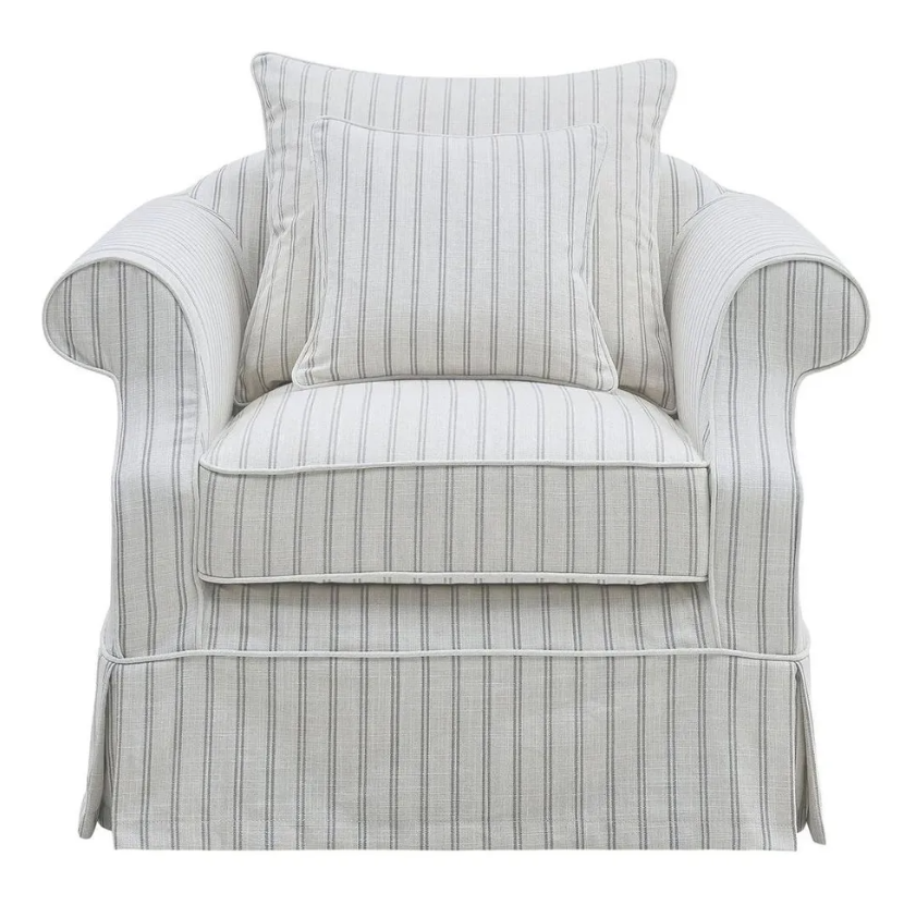 Avalon Hamptons Armchair Stone Stripe