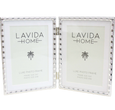 Deluxe Double Photo Frame 5 x 7" Silver