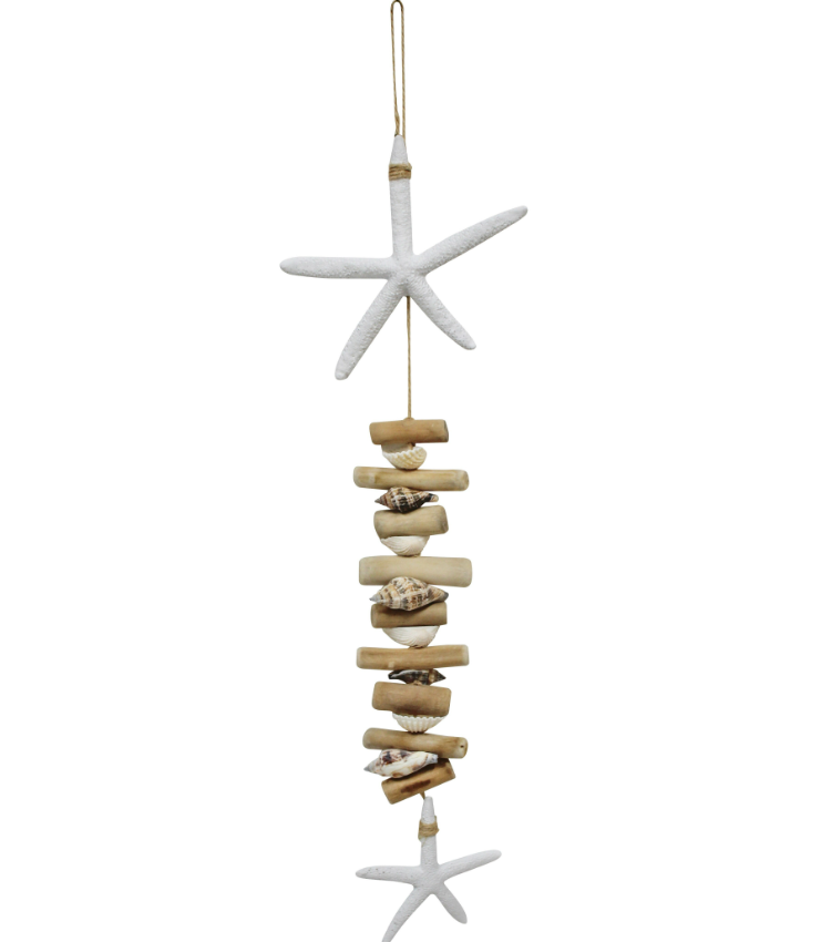Hanging Driftwood Starfish White