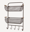 Mesh Wall Shelf with Hooks