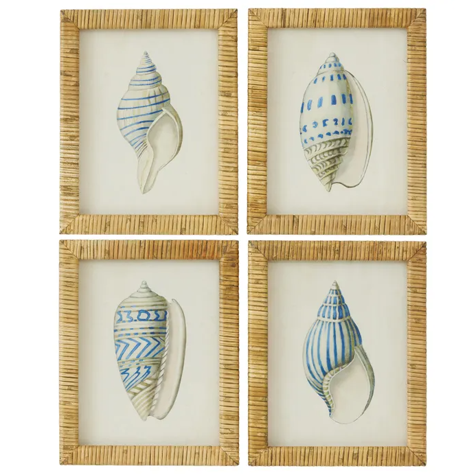 Heron Frame Glass Print Set/4