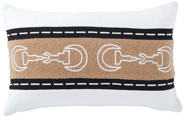 Decorative pillow with horse bridle pattern