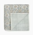 Athena Handblock Blue/Natural Coverlet Small folded showing back