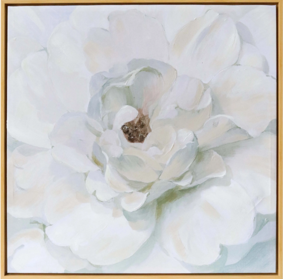 Framed Canvas Neutral Peony