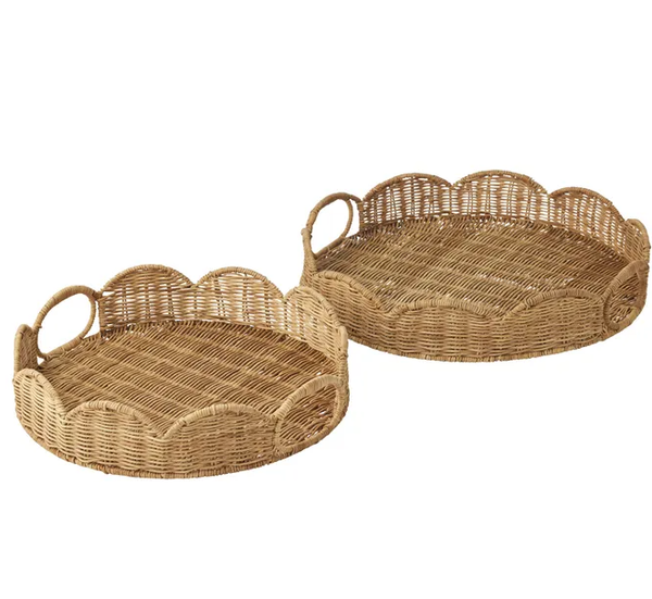 Pettine S/2 Rattan Trays Natural