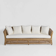 Cayman 3 Seat Rattan Sofa Cream