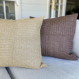 Outdoor Raffia Squares Chocolate Lounge Cushion