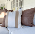 Outdoor Raffia Squares Chocolate Lounge Cushion