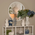 Bobbin Round Mirror White 90cm