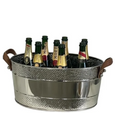 Oval Bucket with Leather Handles & Dot Detail