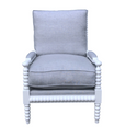 Bobbin White Armchair Duck Egg Linen