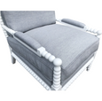 Bobbin White Armchair Duck Egg Linen