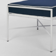 Davenport Iron Ottoman White/Navy
