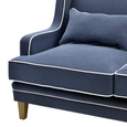 Bondi Hamptons 2.5 Seat Sofa Navy W/White Piping